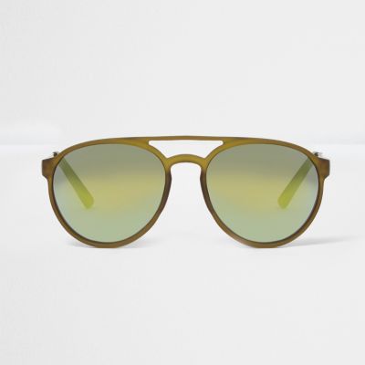 Dark green aviator sunglasses